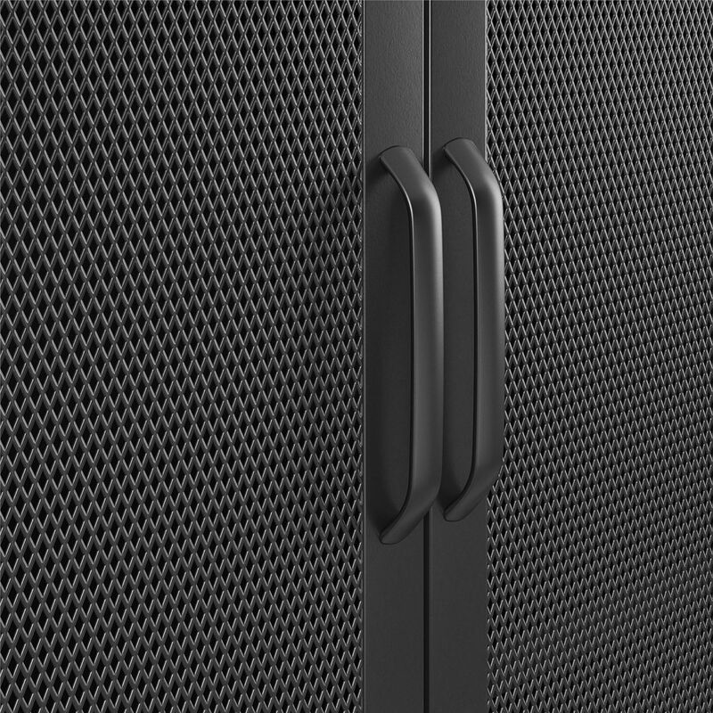 Shadwick 2 Door Metal Locker Storage Cabinet-Mesh Metal Doors