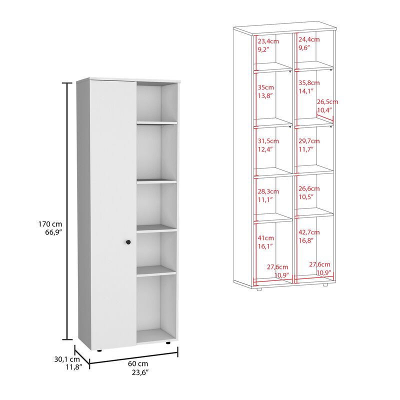 Hoyt Kitchen Pantry Storage Cabinet With and Five Interior and Exterior Shelves