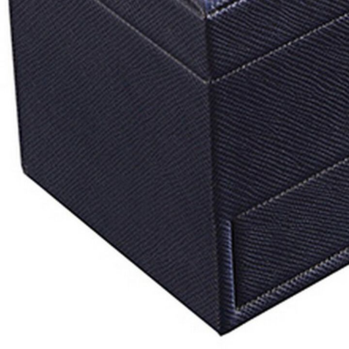 Watch Case with Drawer Display and  4 Slots, Blue - Benzara