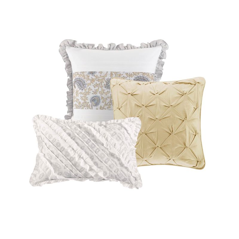 Gracie Mills Singleton Reversible Paisley Lace 6-Piece Cotton Percale Quilt Set