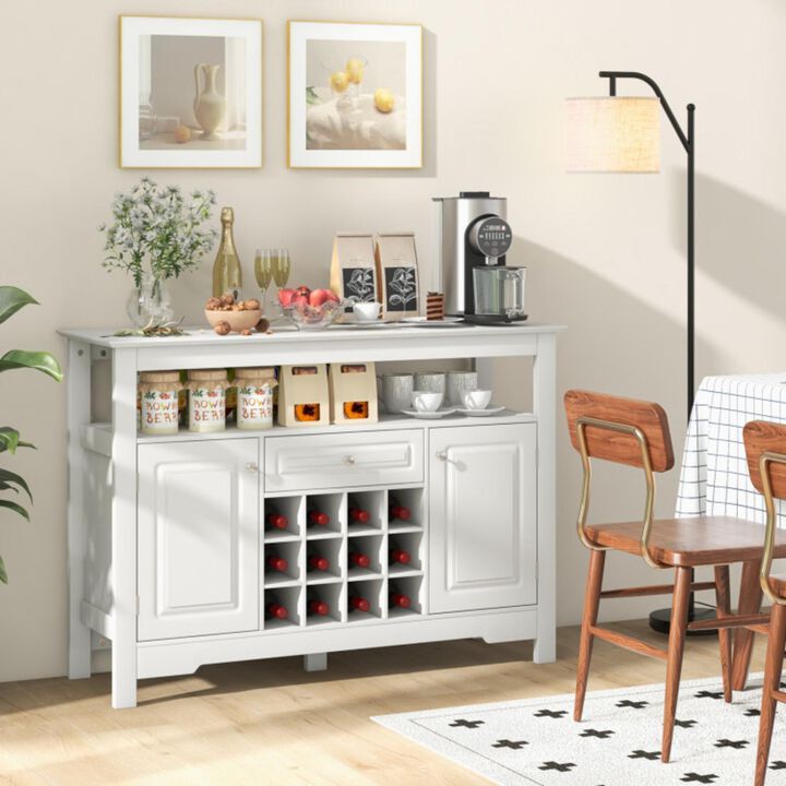 Hivvago Buffet Sideboard Wine Liquor Coffee Bar Cabinet with Removable Wine Rack