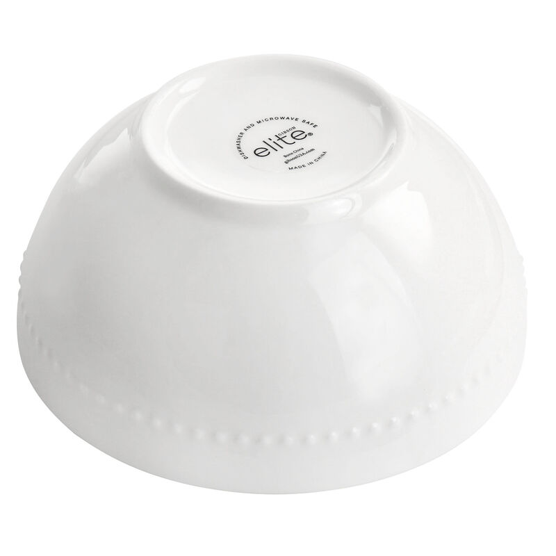 Gibson Elite Embossed Bone China 16 Piece Double Bowl Dinnerware Set in White