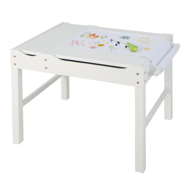 Hivvago Wooden Kids Multi Activity Play Table with Storage Paper Roll Hivvago Wooden Kids Multi Activity Play Table with Storage Paper Roll
