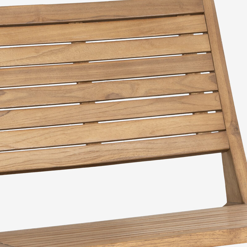 Leo Mid-Century Modern Wood Armless Outdoor Patio Chair