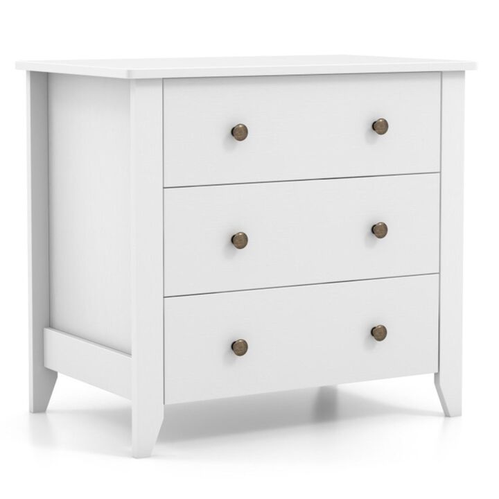 Hivvago 3 Drawer Dresser Chest of Drawers Bedside Table
