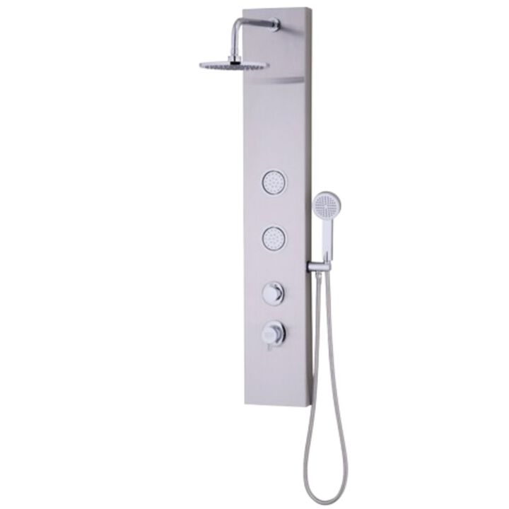 Hivvago 47 Inch Stainless Shower Panel with Massage Jets Hand Shower