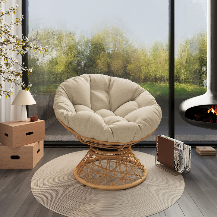 Merax 360 Degree Swivel Ergonomic Wicker Chair