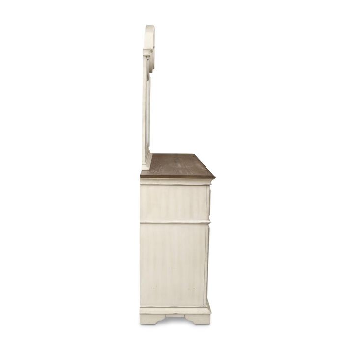 New Classic Furniture Furniture Anastasia 7-Drawer Solid Wood Dresser in Antique White