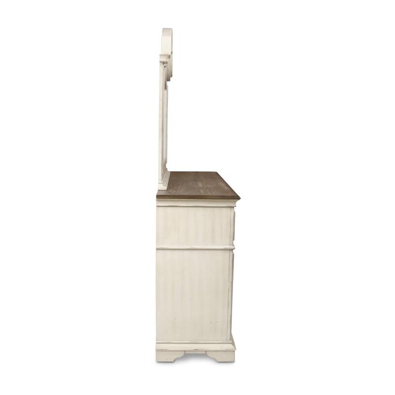 New Classic Furniture Furniture Anastasia 7-Drawer Solid Wood Dresser in Antique White