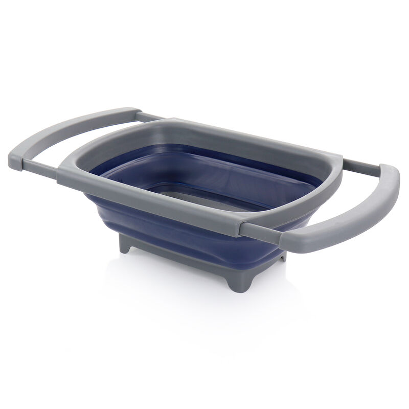 Oster Bluemarine 4 Quart Over the Sink Collapsible Silicone Strainer in Blue