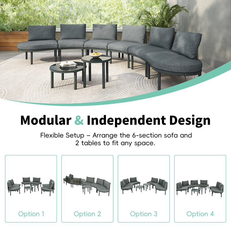 Merax Patio Sofa Furniture Set for Backyard, Garden, Poolside