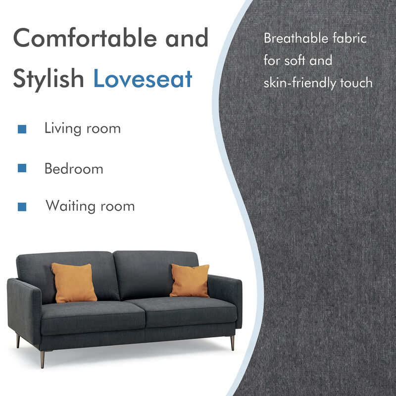 Fabric Sofa Couch Living Room Small Apartment Furniture w/ Metal Leg
