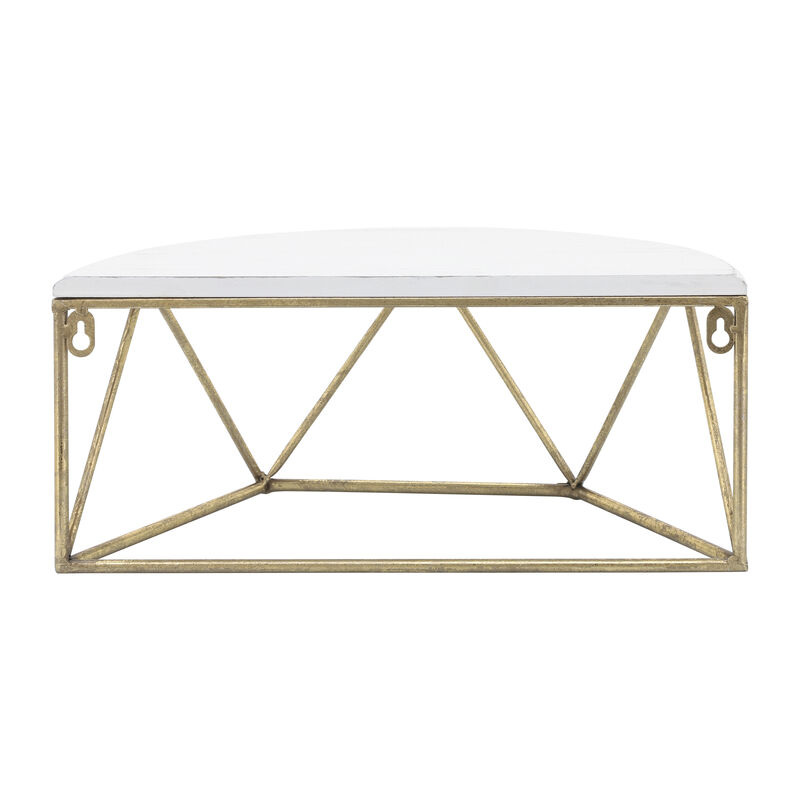 16" Demilune Wall Shelf, White