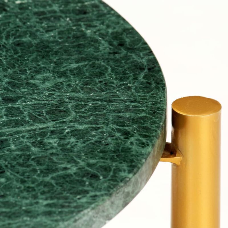 vidaXL Coffee Table Green 23.6"x23.6"x13.8" Real Stone with Marble Texture