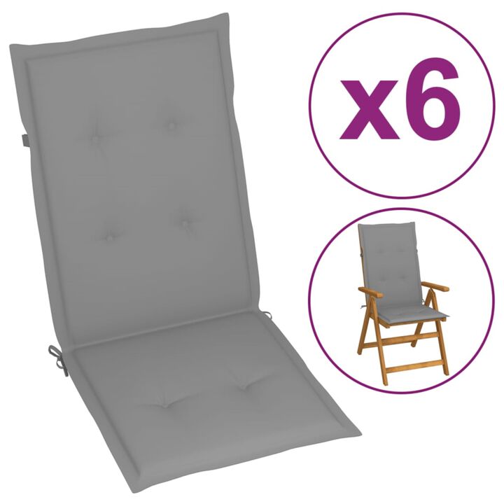 vidaXL Garden Chair Cushions 6 pcs Gray 47.2"x19.7"x1.6"