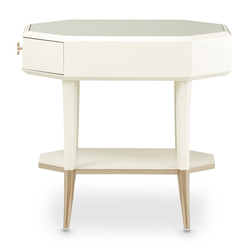 Michael Amini La Rachelle Octagonal End Table - Champagne