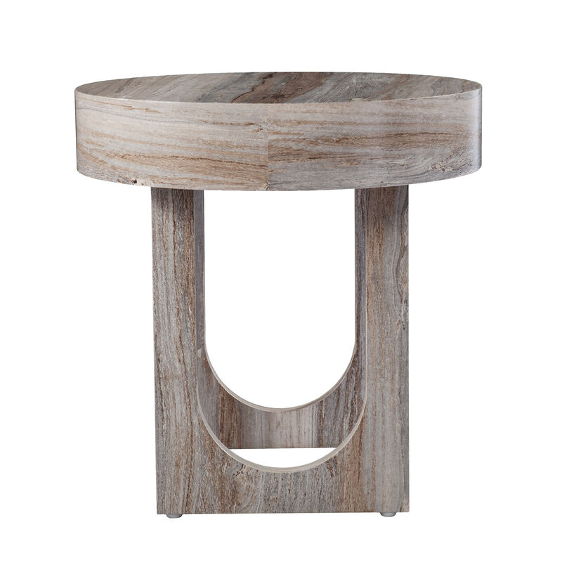 Chadkirk Round Faux Marble Side Table