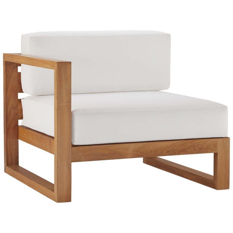 Upland Outdoor Patio Teak Wood 2-Piece Sectional Sofa Loveseat-Benzara