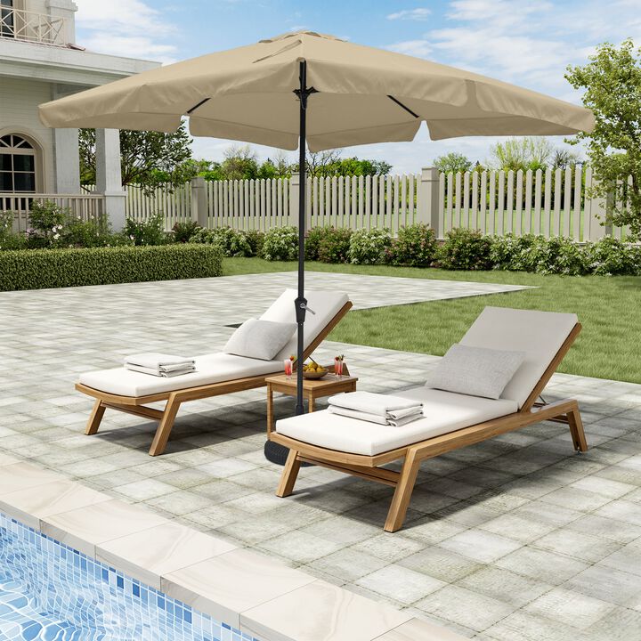 Mondawe 8 ft. x 10 ft. Skirt Skylight Outdoor Square Market Umbrella With Base Stand