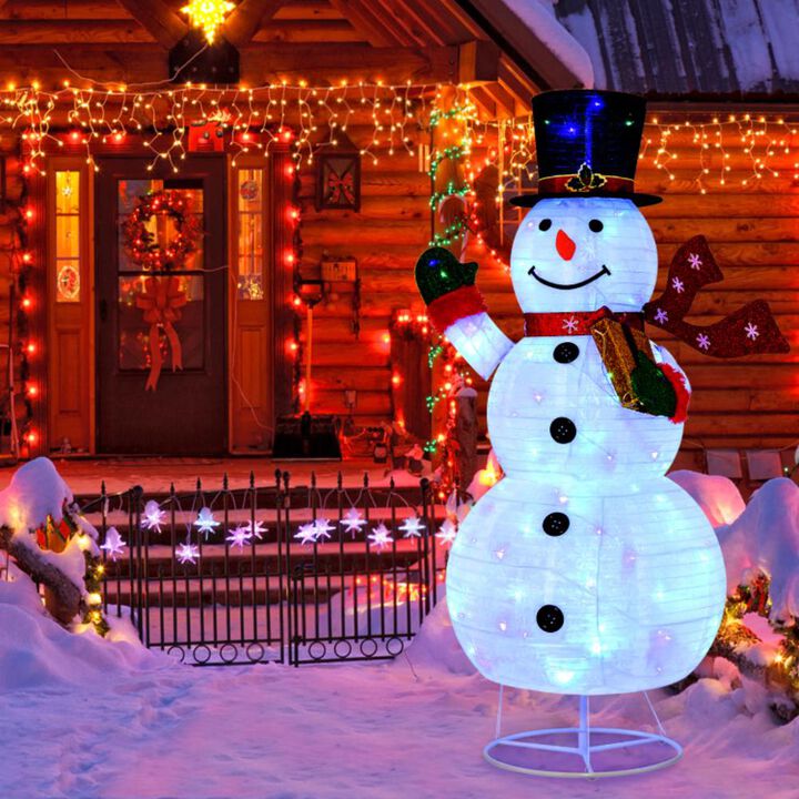 Hivvago 6 Feet Lighted Christmas Snowman with 180 Colorful LED Lights