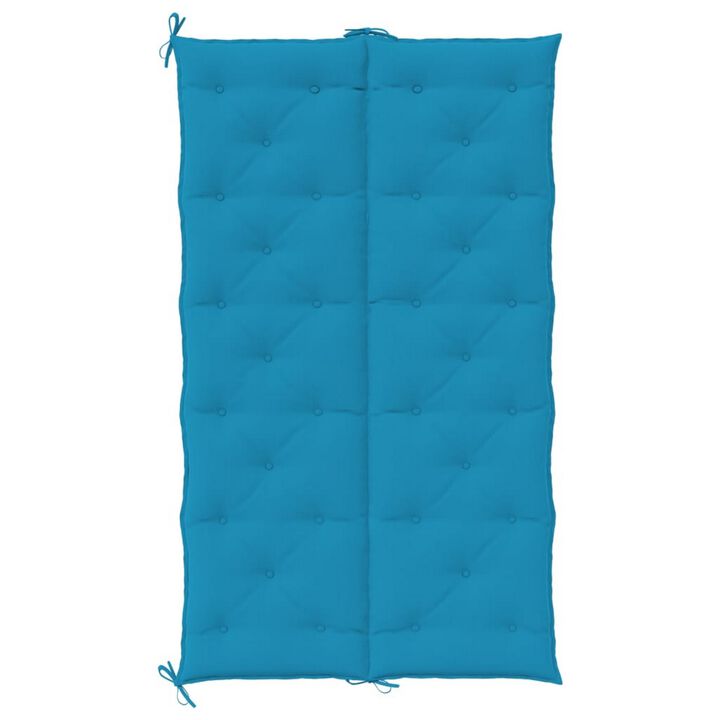 Claire Outdoor Cushion for Bench, 71 Inch, Blue Tufted Oxford Fabric - Benzara