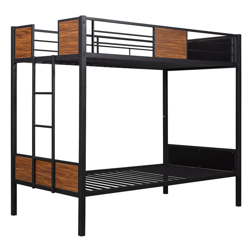Merax Steel Frame Bunk Bed with Safety Rail