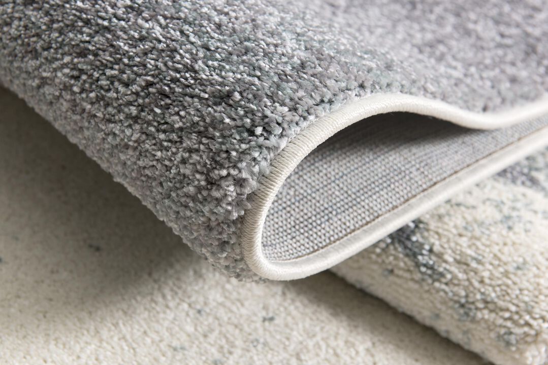 Nova Scandinavian Contemporary Blue White Indoor Doormat Rug