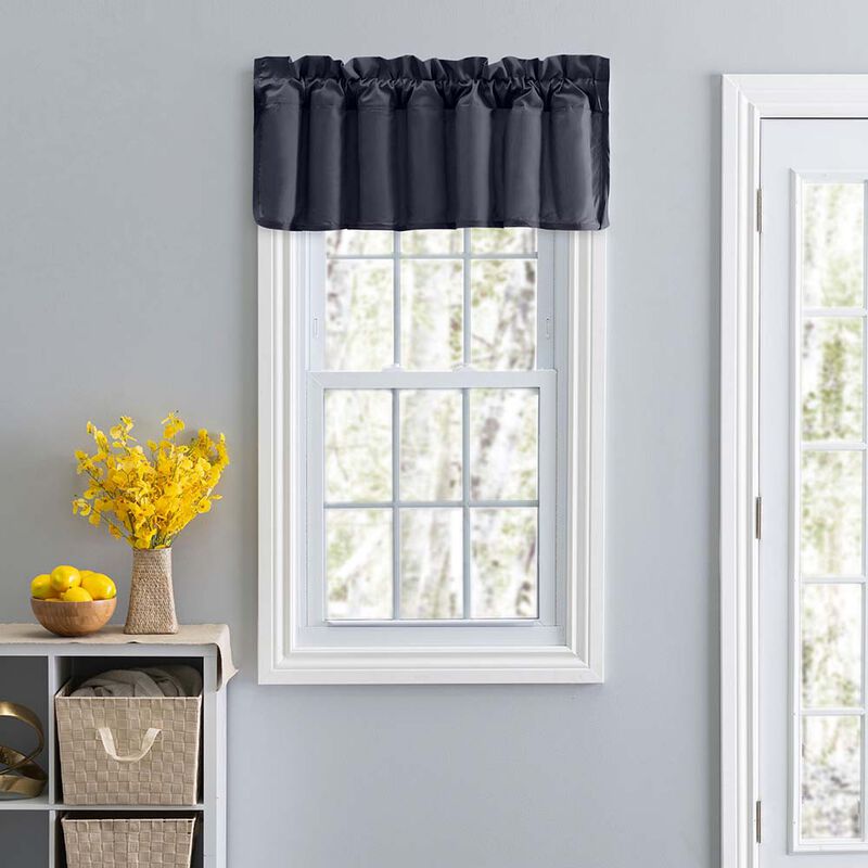Ellis Stacey 3" Rod Pocket High Quality Fabric Solid Color Window Lined Swag Set Filler Valance 42"x13" Navy