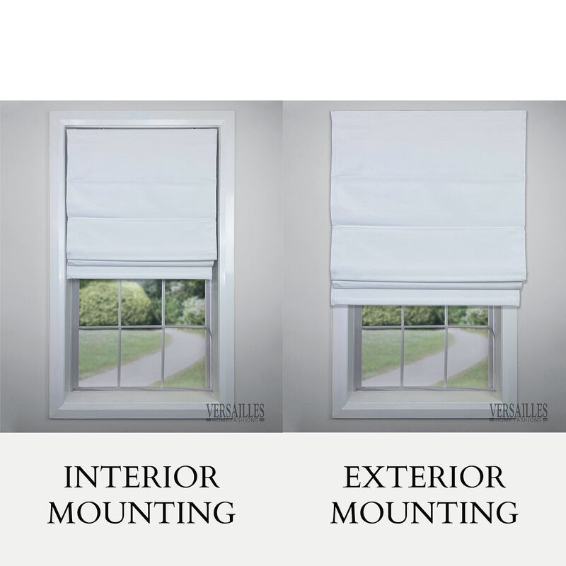 Versailles Octavia Cordless Roman Blackout Shades For Windows Insides/Outside Mount 30" x 63" White
