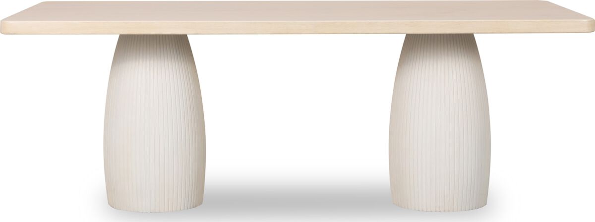 Zinnia Plaster Base Wood Top Dining Table