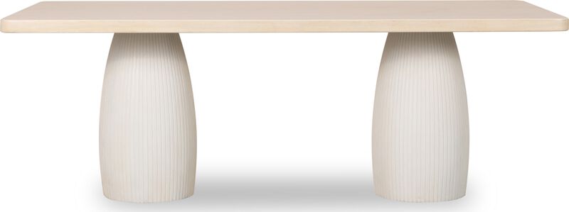 Zinnia Plaster Base Wood Top Dining Table