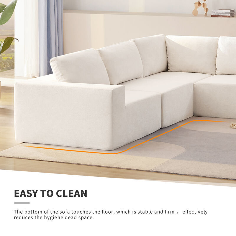 Merax Luxury L Shaped Terry Cloth Sectional Sofa