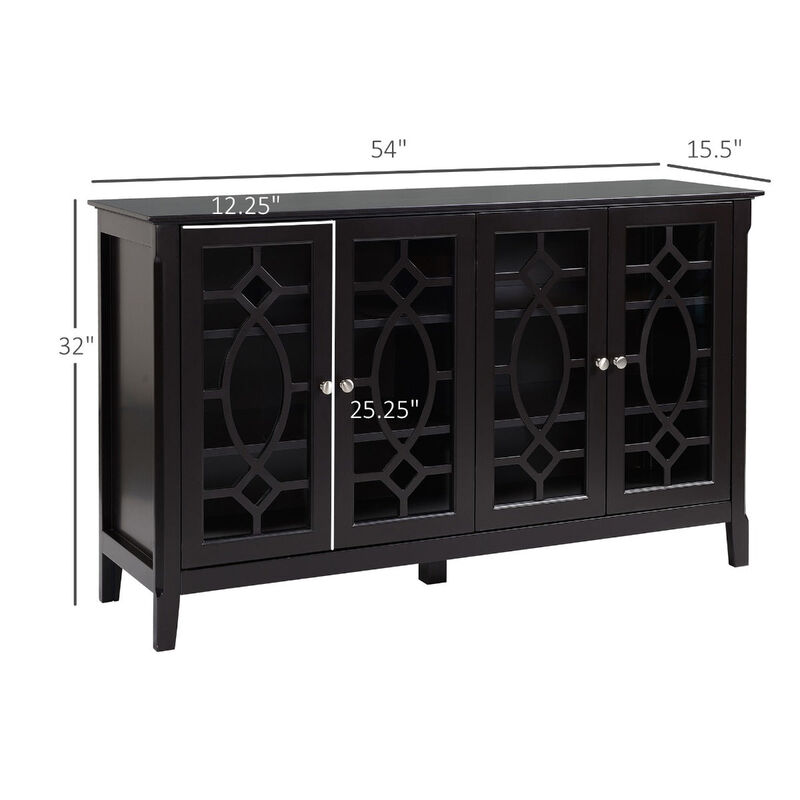 Espresso Dining Storage: Modern Sideboard with Glass Doors