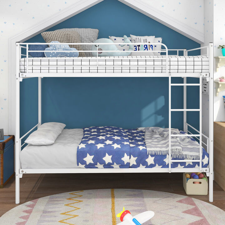 Hivvago Space Saving Easy Assembly Twin Sized Full Metal Bunk Bedframe with Ladder