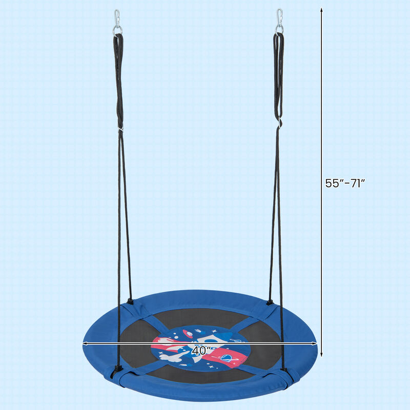 Saucer Tree Swing with Adjustable Hanging Ropes for Kids & Adults Outdoor Fun