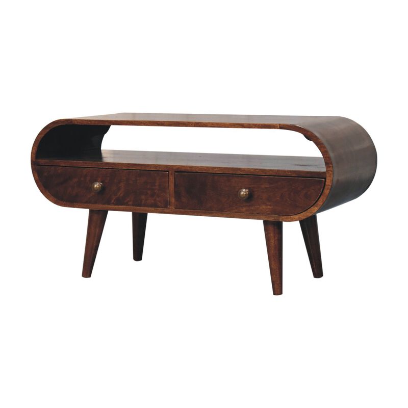 Artisan Furniture Solid Wood California Walnut Circular TV Stand
