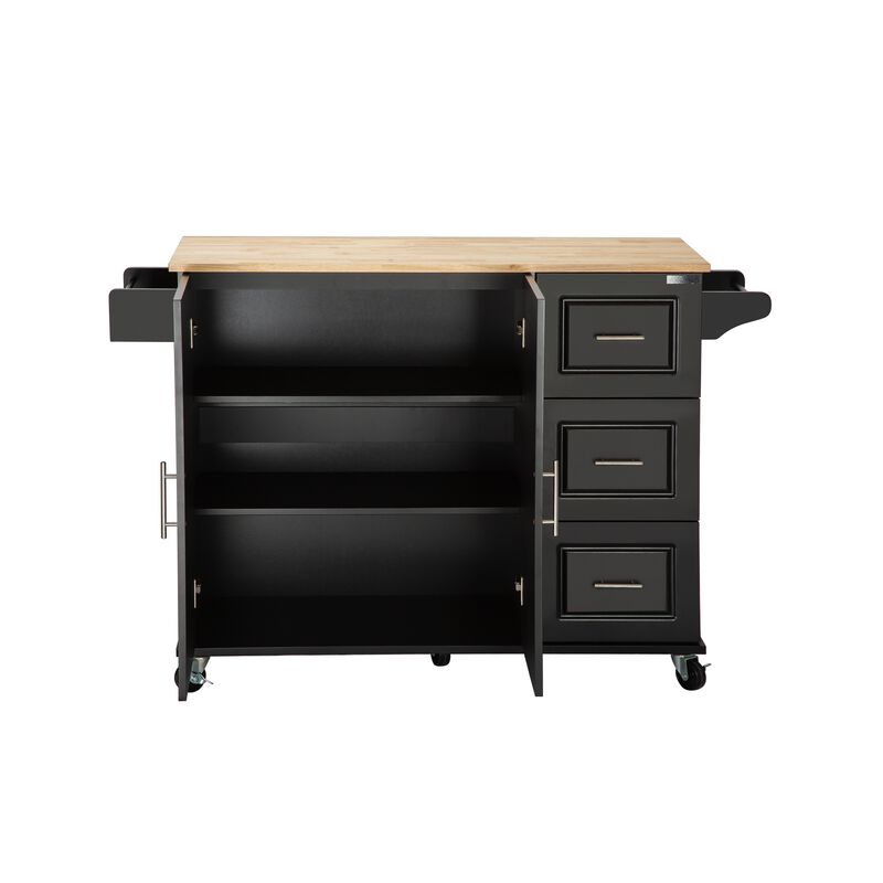 Streamdale Mobile Kitchen Island with Extendable Table