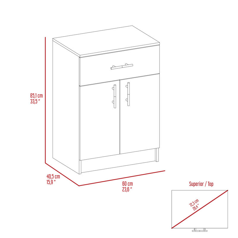 Wilmington 1-Drawer Rectangle Pantry Cabinet White And Light Oak