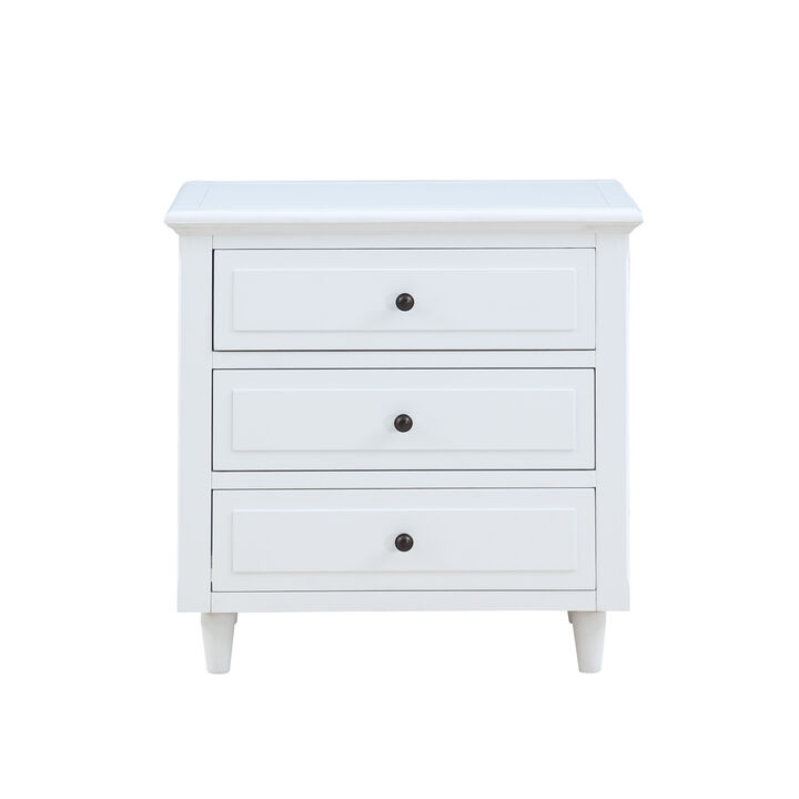 Streamdale 3-Drawer Nightstand Storage Wood Cabinet