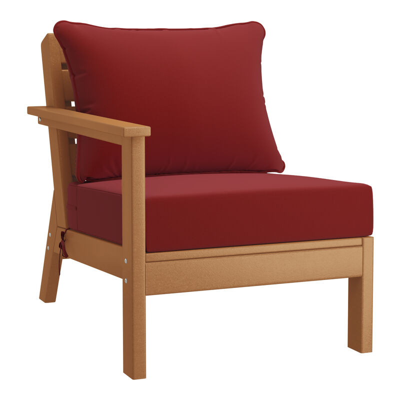 WestinTrends Outdoor Patio HDPE Loveseat Sofa with Patio Cushions
