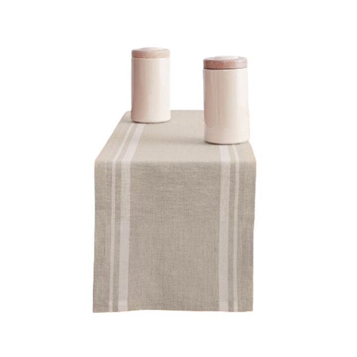 Solino Home 100% Pure Linen Table Runner | French Stripe