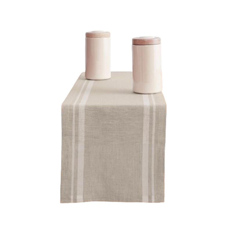 Solino Home 100% Pure Linen Table Runner | French Stripe