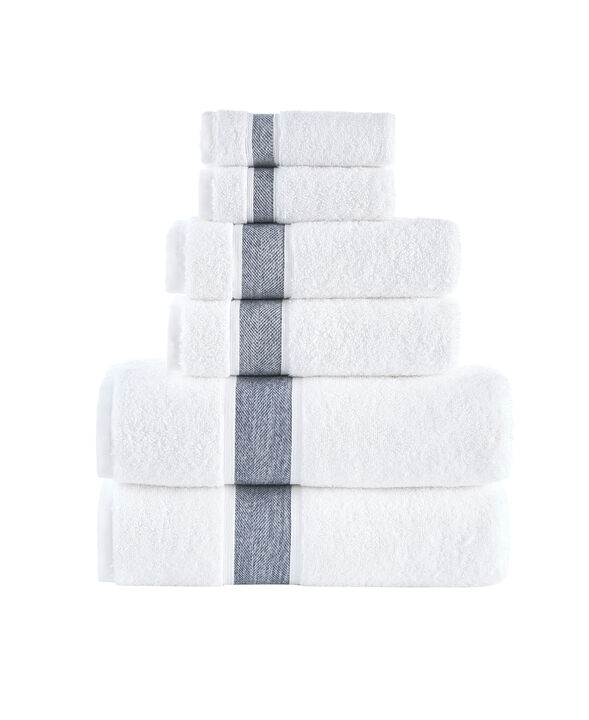 Brooks Brothers Ottoman Rolls 6 pcs Towel Set Brooks Brothers Ottoman Rolls 6 pcs Towel Set