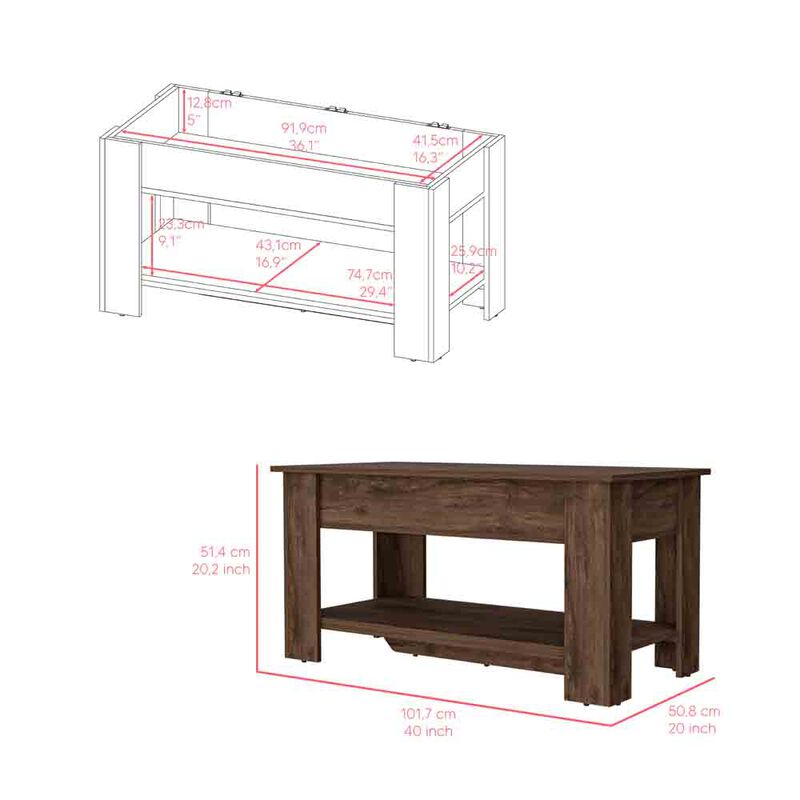Storage Table Polgon, Living Room, Dark Brown