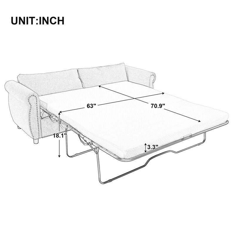 Merax 2-in-1  Sleeper Sofa Bed with Large Mattress