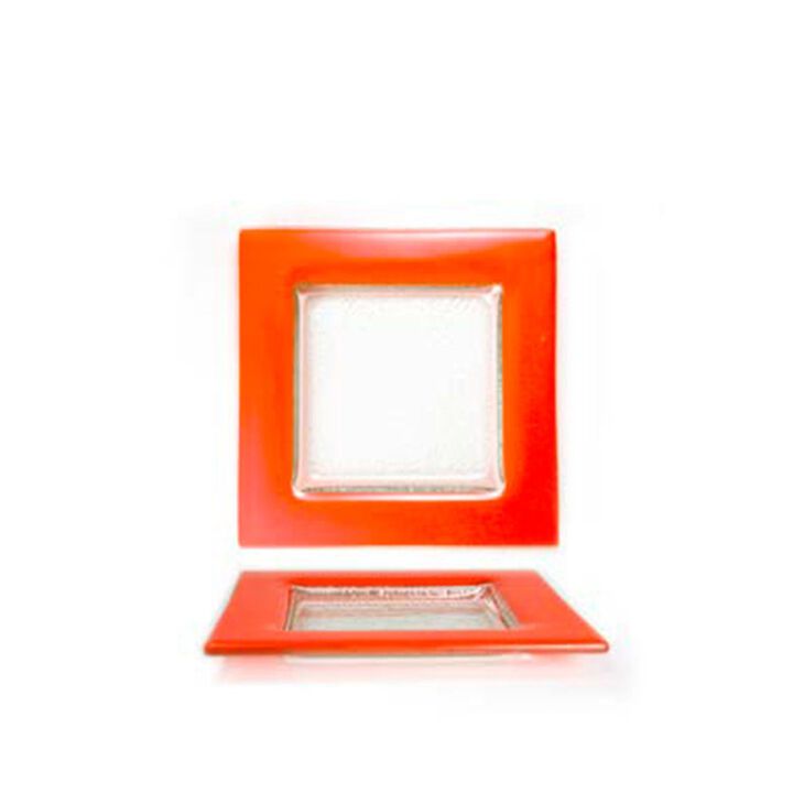 Glass Dinnerware 6" x 6" Square Glass Plate (Set of 4)