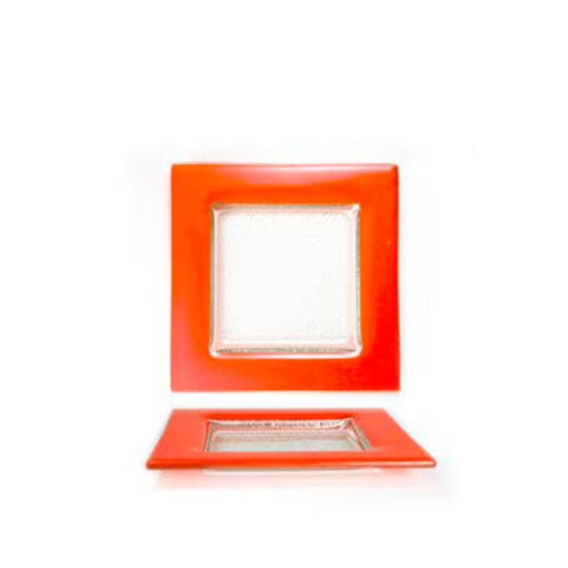 Glass Dinnerware 6" x 6" Square Glass Plate (Set of 4)