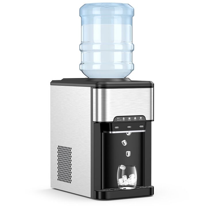 3-in-1 Water Cooler Dispenser with Built-In Ice Maker and 3 Temperature Settings for Home or Office