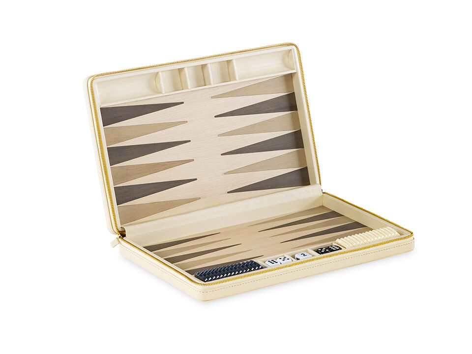 Travel Backgammon Board Cream