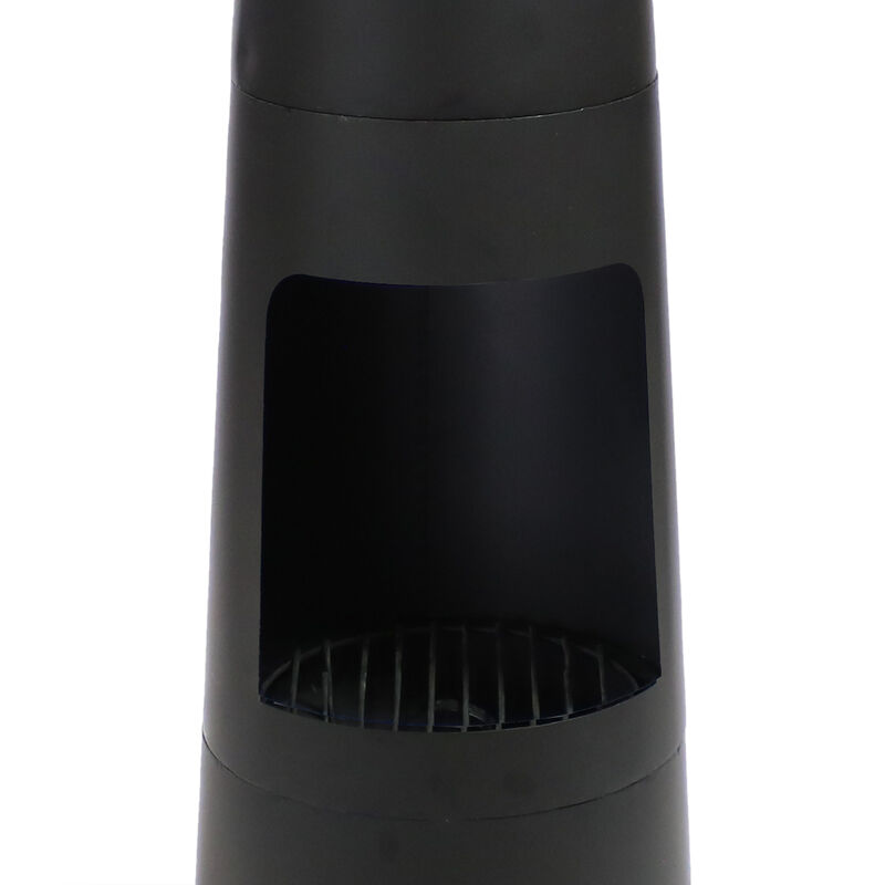 Sunnydaze Heavy-Duty Steel Chiminea Fire Pit with Log Storage - 49 in
